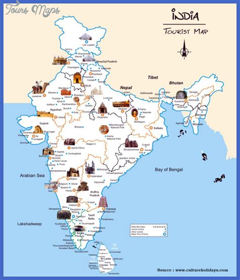 Top Tourist Destinations In India Map
