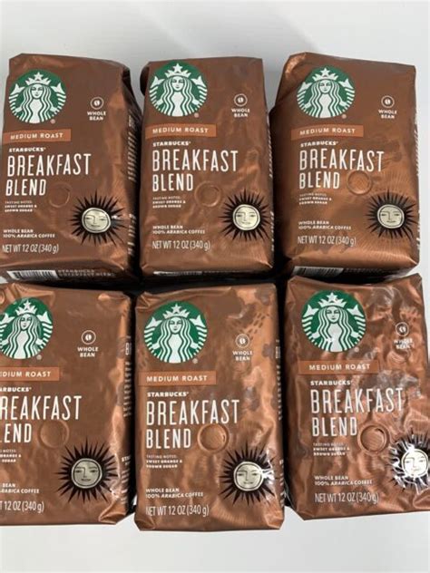 Starbucks Breakfast Blend Medium Roast Whole Bean Coffee 12 Ounce Bag