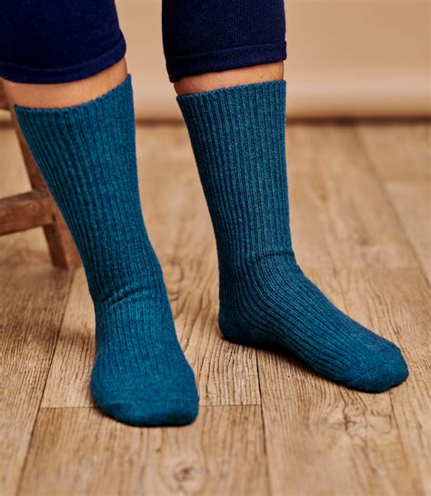 Teal Womens Cashmere Merino Bed Socks Woolovers Au