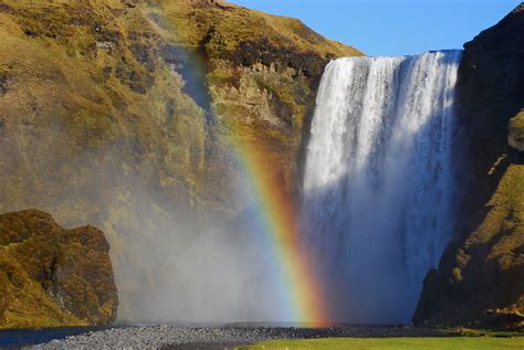 Skogafoss Waterfall With Rainbow Iceland The Greatest Att Flickr