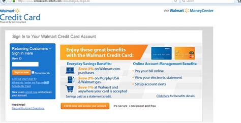 Walmart Credit Card Login Email Settings