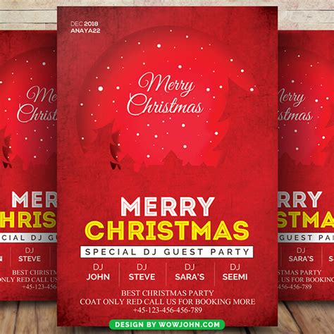 Merry Christmas Flyer Template Psd Design Poster Free Psd Templates