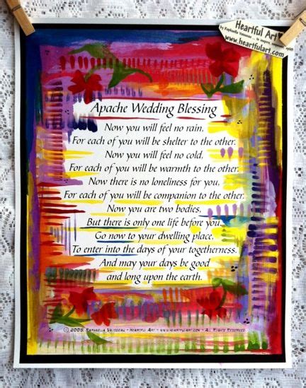 Apache Wedding Blessing Poster 11x14 Heartful Art By Raphaella