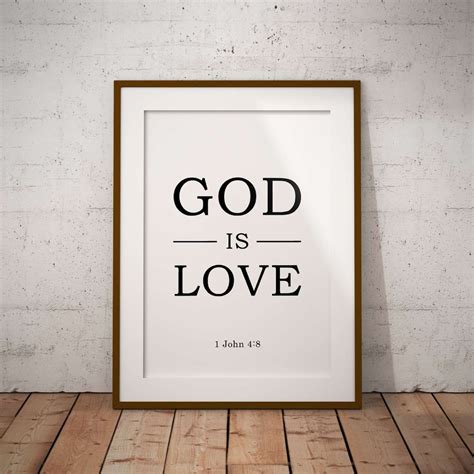 1 John 48 God Is Love Bible Verse Instant Download Etsy