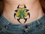 Black tribal with irish clover tattoo on stomach - Tattoos Book - 65. ...