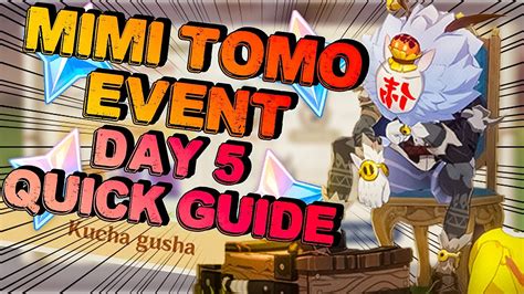 Mimi Tomo Event Day 5 Quick Guide 60 Free Primogems Again Genshin