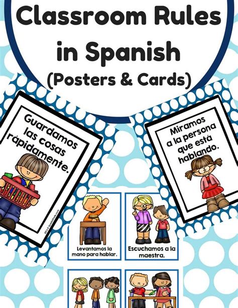 classroom rules in spanish posters and cards reglas del salon escuela
