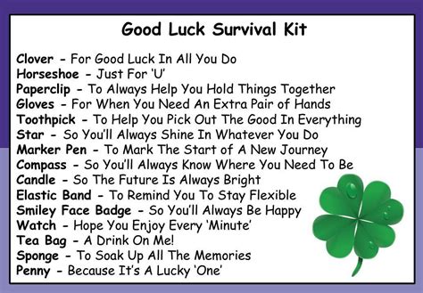 Bohn luck never made a man wise seneca the younger diligence is the mother of good luck benjamin franklin don t despair. Pin by Mimi Goughenour on Survival kits | New job survival kit, Survival kit gifts, Good luck gifts