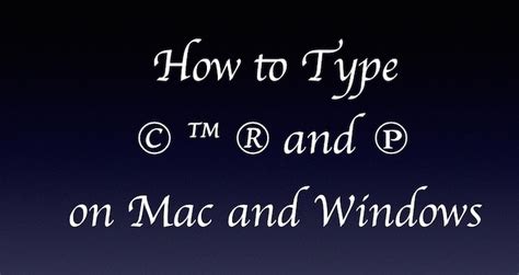 How To Type Copyright Trademark Symbol On Macwindows