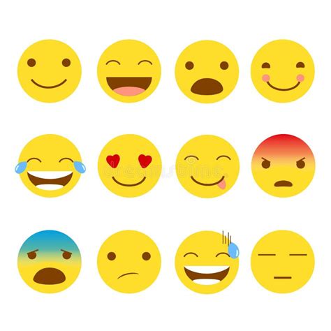 Sistema De Emoji Iconos Digitales Del Vector De Los Objetos De La