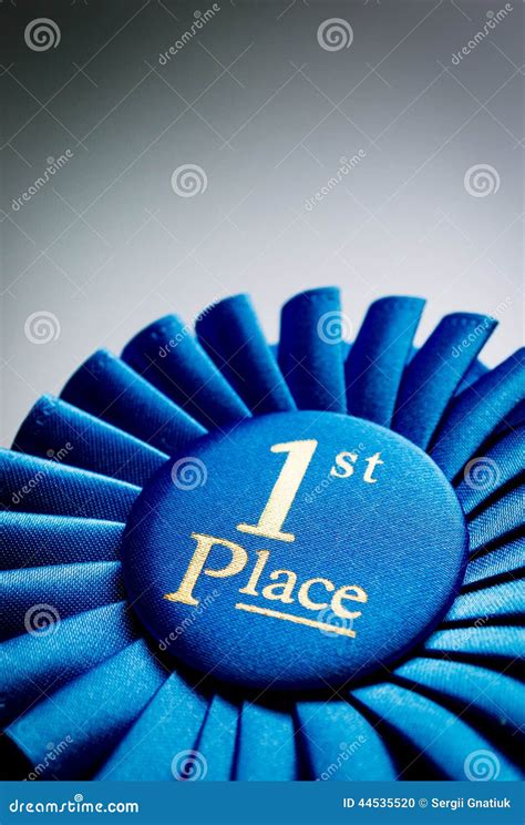 Blue First Place Winner Rosette Stock Photo Image Of Victory Textile