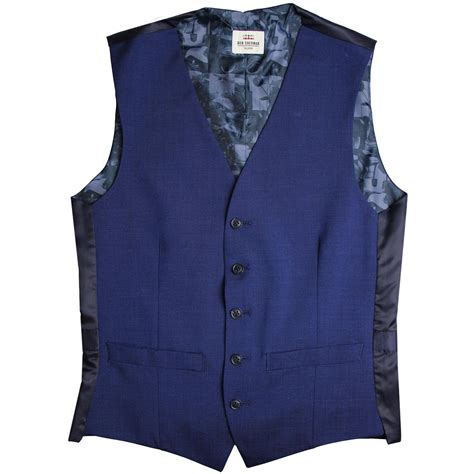 Ben Sherman Tailoring 60s Mod Tonic Waistcoat Bright Blue