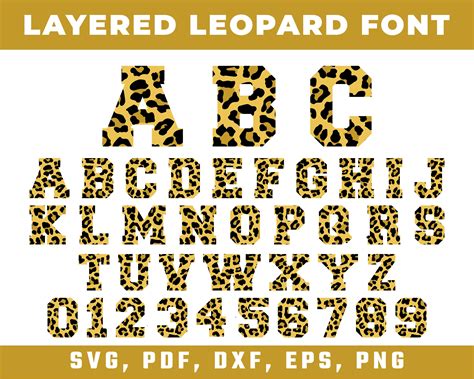 Leopard Font Svg Leopard Font For Cricut Leopard Font Png Etsy In