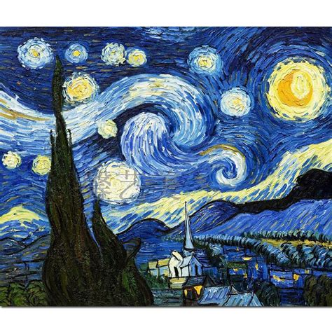 Ufo sighting on a starry night vincent van gogh humor art poster 24x36. Starry night oil painting printed on canvas Vincent Willem Van Gogh free shipping home decor ...