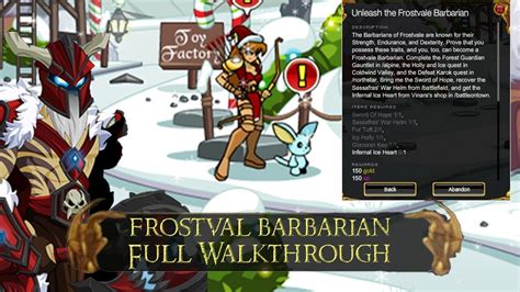 Aqw Unleash The Frostval Barbarian Quest Full Walkthrough How To Get