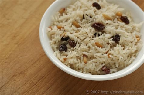 Rice Pilaf With Raisins And Pine Nuts Recipe