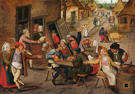 Pieter Brueghel The Younger The Swan Inn Peasants Feasting And