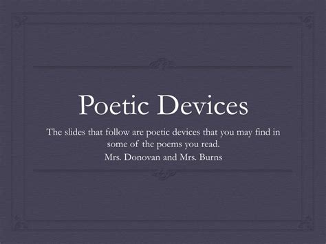 Ppt Poetic Devices Powerpoint Presentation Free Download Id1971905