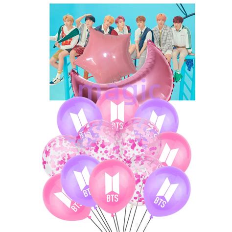 15pcs 9pcs Bts Theme Balloon Set Bt21 Balloon V Jungkook Chimmy Rj