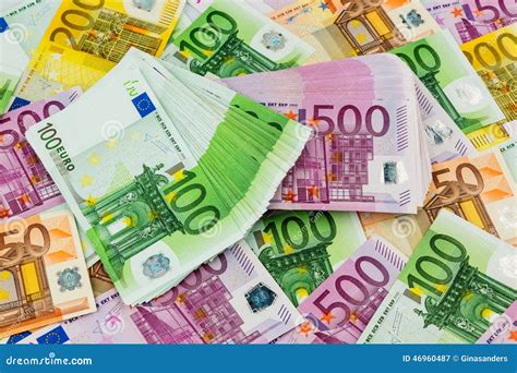 Many Different Euro Bills Stock Image Image Of Cash 46960487