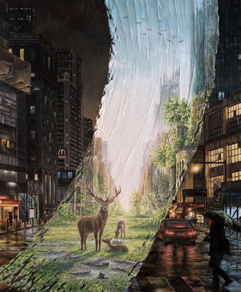 Surreal Brushstroke Painting Imagines A Future Where Nature Takes Back