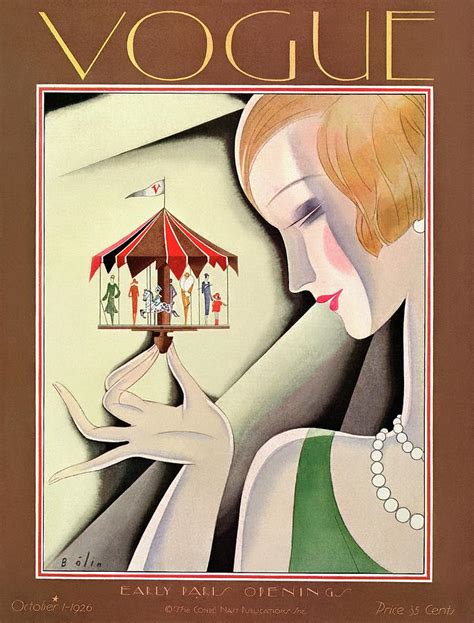 A Vintage Vogue Magazine Cover Of A Woman By William Bolin