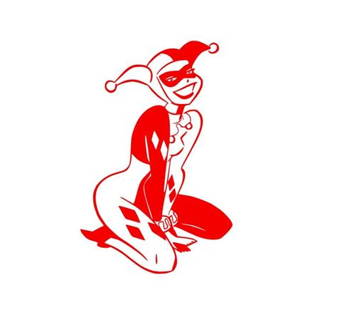 Harley Quinn Sitting Vinyl Decalbumper Sticker Dc Comics Etsy