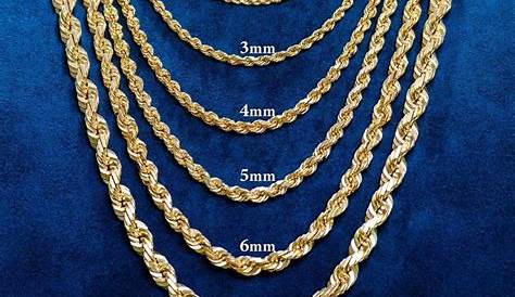 gold chain mm size chart