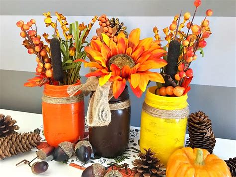 Mason Jar Craft Ideas Fall Mason Jar Centerpiece Mason Jar Breakfast