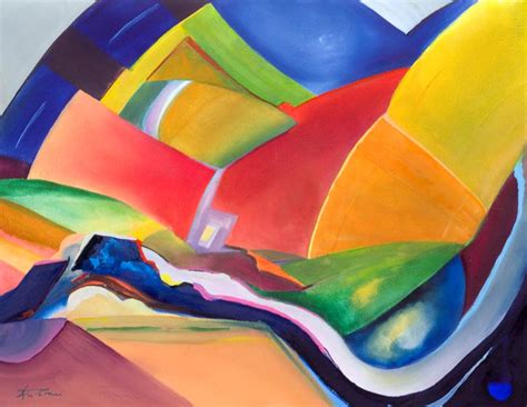 Abstract Landscape Paintings In Bold Vibrant Colour For