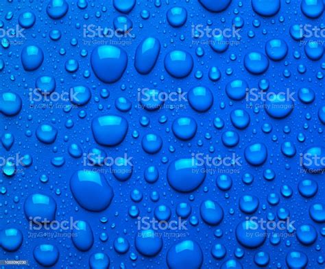 Blue Water Droplets Background Stock Photo Download Image Now