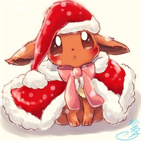 Eevee Wearing Christmas Outfit Eevee Cute Pokemon Eevee Christmas Pokemon