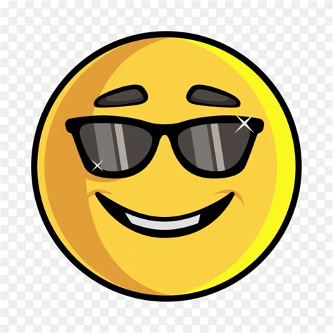 Happy Emoji Face With Sunglasses Isolated On Transparent Background Png