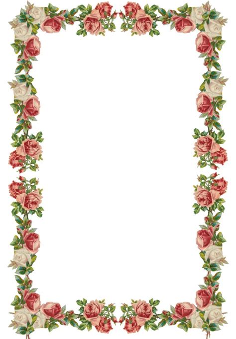 Flower Templates Printable Rose Frame Flower Printable