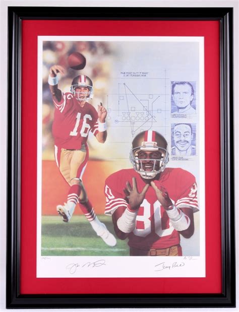 Joe Montana And Jerry Rice Signed Le 49ers 24x32 Custom Framed Lithograph