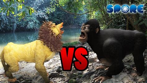 Lion Vs Silverback Gorilla Beast Face Off S1e4 Spore Youtube