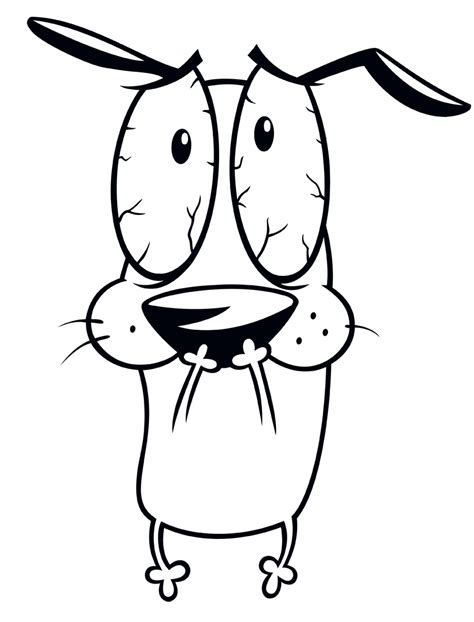 Coloring Courage Cowardly Dog Cartoon Pages Outline Drawing Clipart