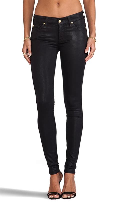 For All Mankind The High Gloss Skinny In High Shine Black Revolve