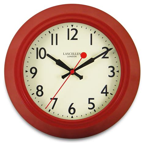 Retro Red Metal Wall Clock Lascelles Dial 255cm Retro Clocks