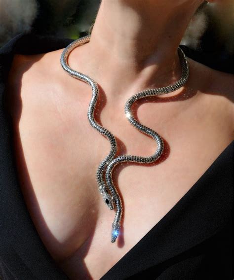 Gold Snake Choker Necklace Serpent Ouroboros Jewelry Etsy In