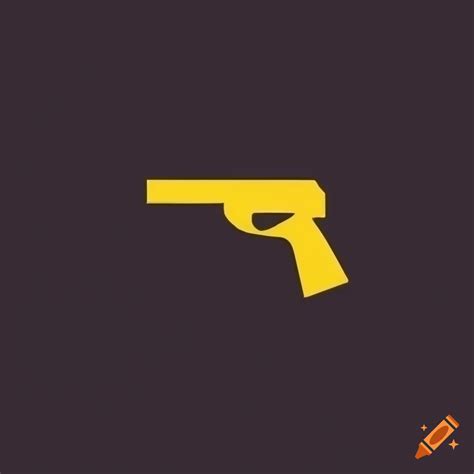 Minimalist Han Solos Gun Logo In Yellow On Black Background On Craiyon