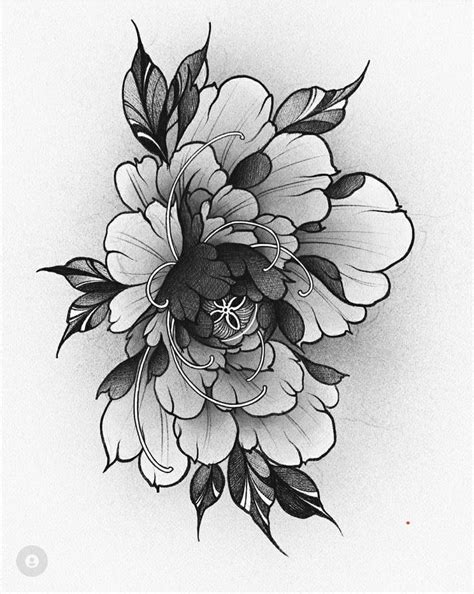 Peony Flower Tattoo Design