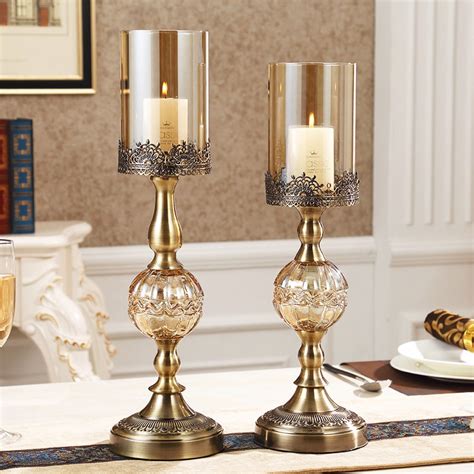Luxury American Style Crystal Metal Candlestick Home Decor Candle