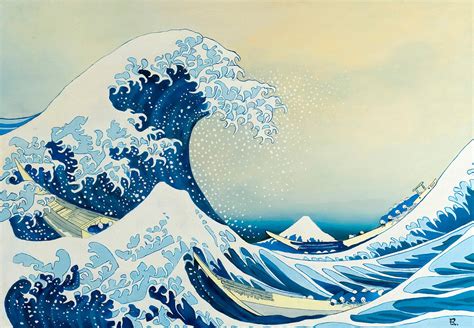 Obra Japonesa Ola En Alta Mar En Kanagawa O Gran Ola De Kanagawa