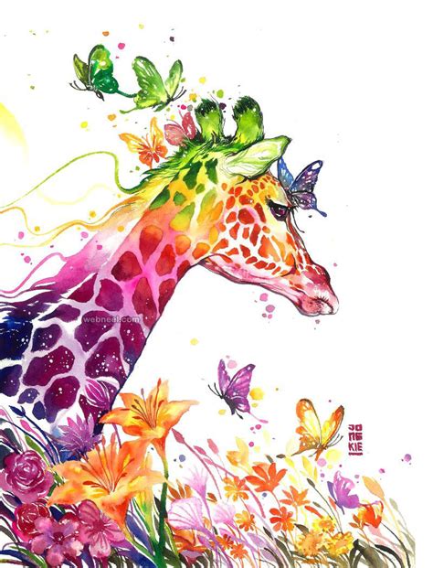 Giraffe Watercolor Painting By Luqmanreza Giraffe Art Art Painting