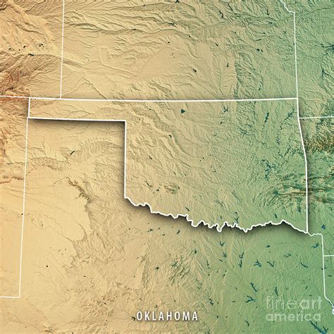 Oklahoma Elevation Map In 2021 Elevation Map Relief M