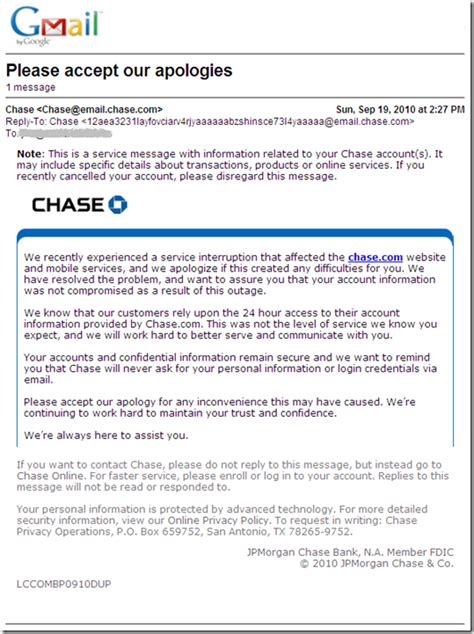 A letter of credit is a bank undertaking of payment separate from the sales or other contracts on which it is based. Part 2: Chase Apologizes for Outage in Customer Email but ...