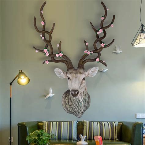 Deer Wall Decoration Home Decor Hanging Wall Animal Head Resin Pendant