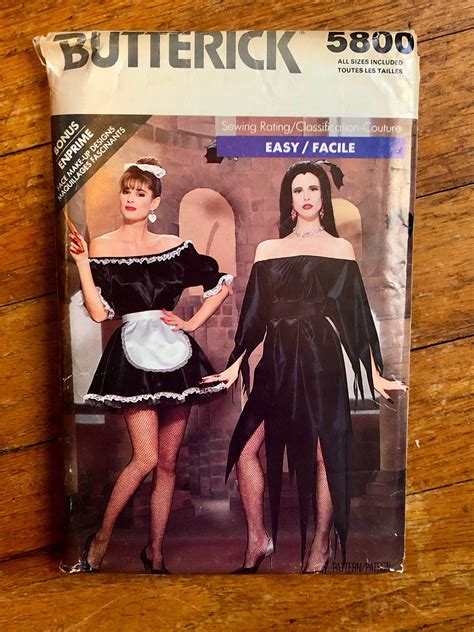 French Maid Costume Sewing Pattern Womens Halloween Etsy French