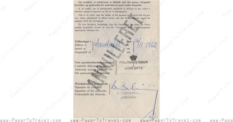 Passport will not be issued if a parent or legal guardian is not present. « Issuing Authority » Kingdom of Denmark : Passport (1962 ...